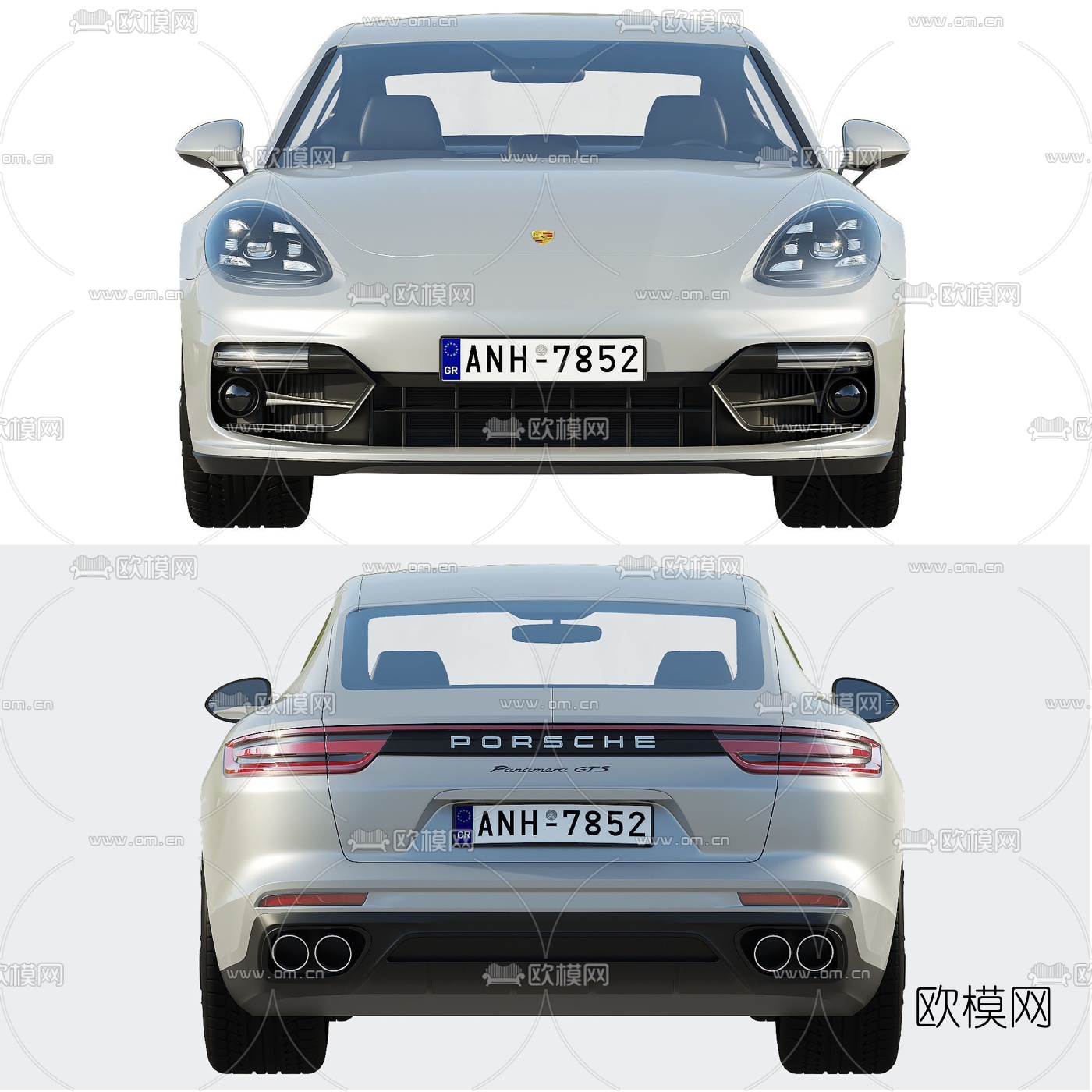 现代保时捷跑车3d模型下载（渲染图1）