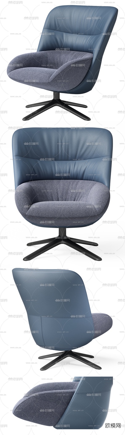 现代布艺办公椅3d模型