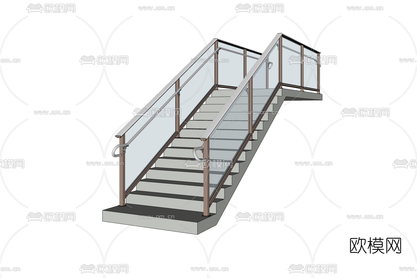 现代瓷砖楼梯免费su模型下载