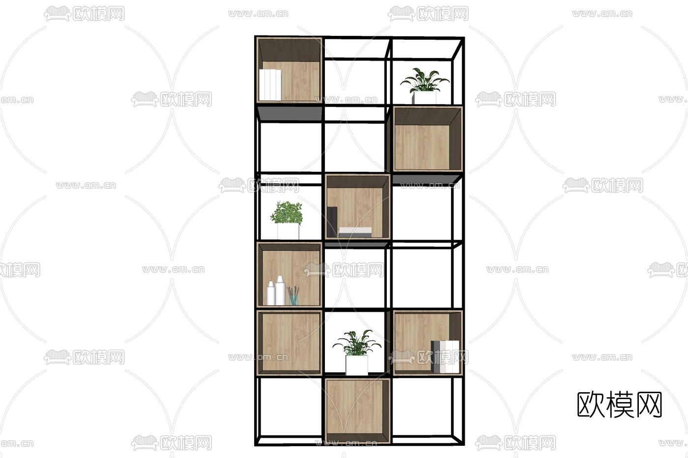 现代装饰架免费su模型下载