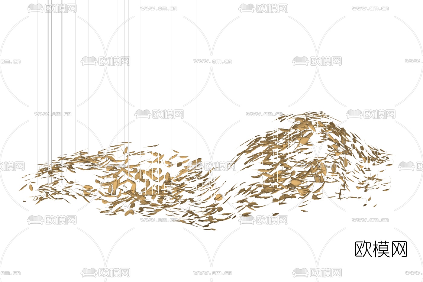 现代树叶水晶吊灯免费su模型下载