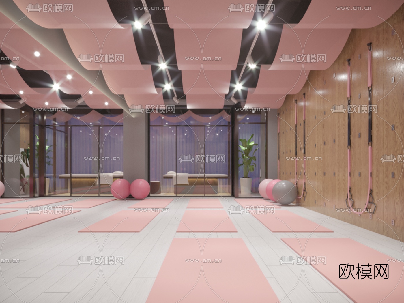 现代瑜伽室免费3d模型
