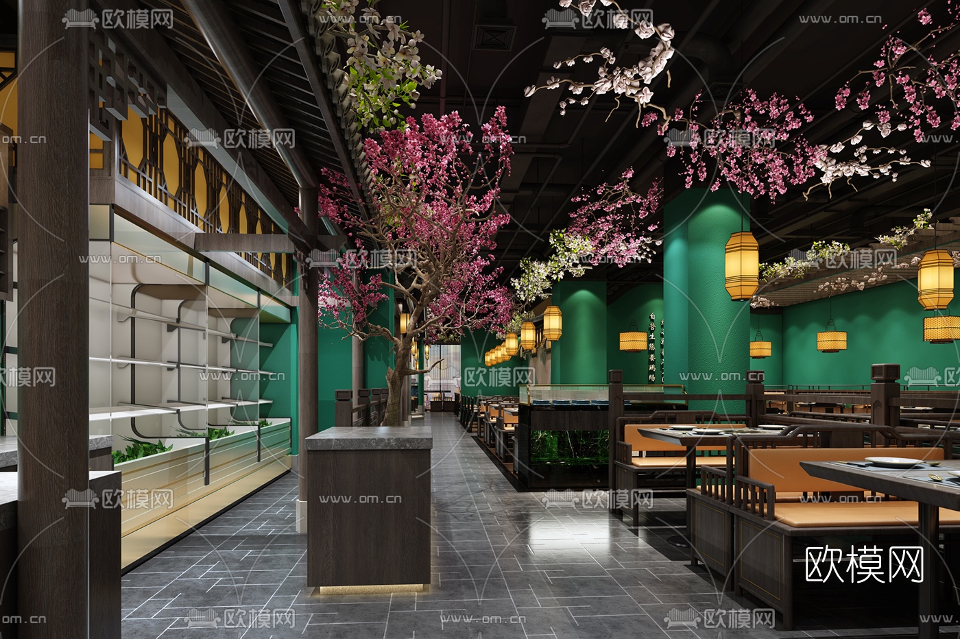 中式猪肚鸡主题餐厅3d模型下载（渲染图6）