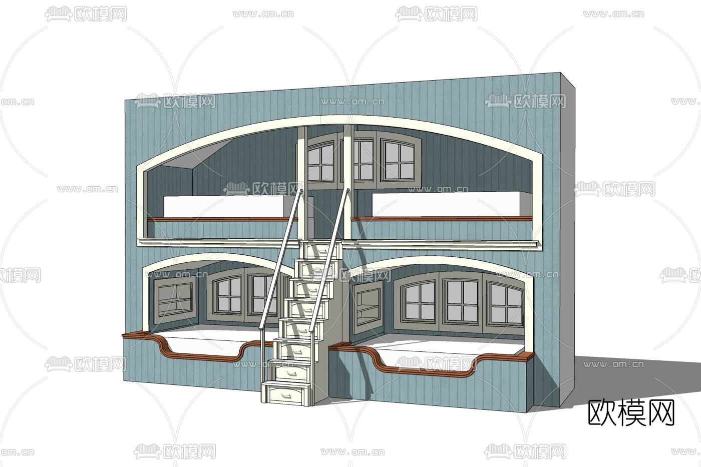 美式儿童床免费su模型下载