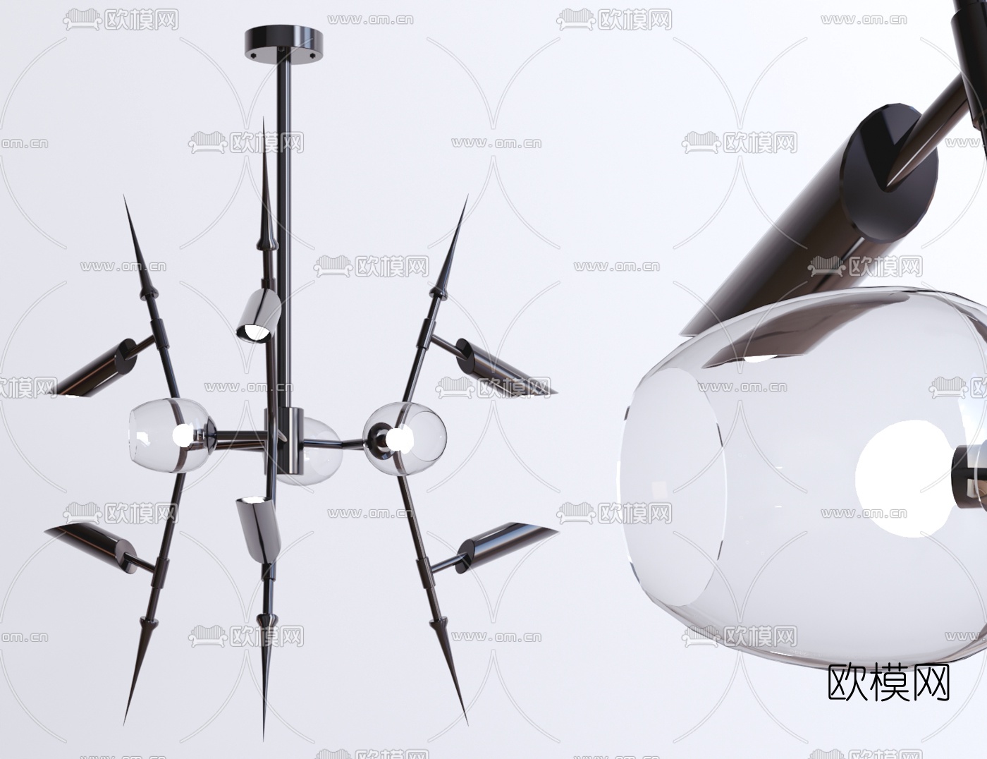 现代多头吊灯3d模型