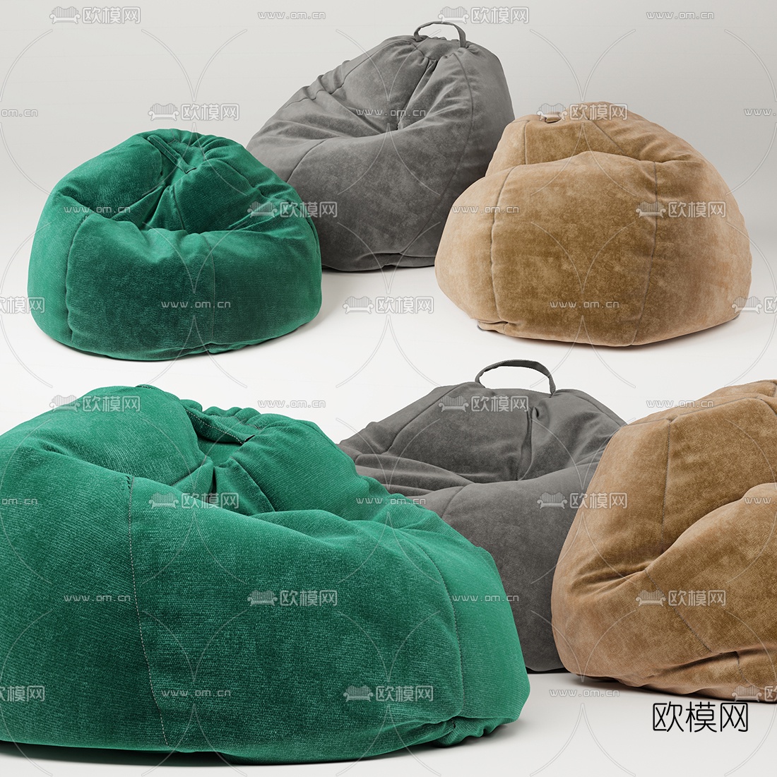 FLEXFORM 绒布懒人沙发3d模型下载（渲染图2）