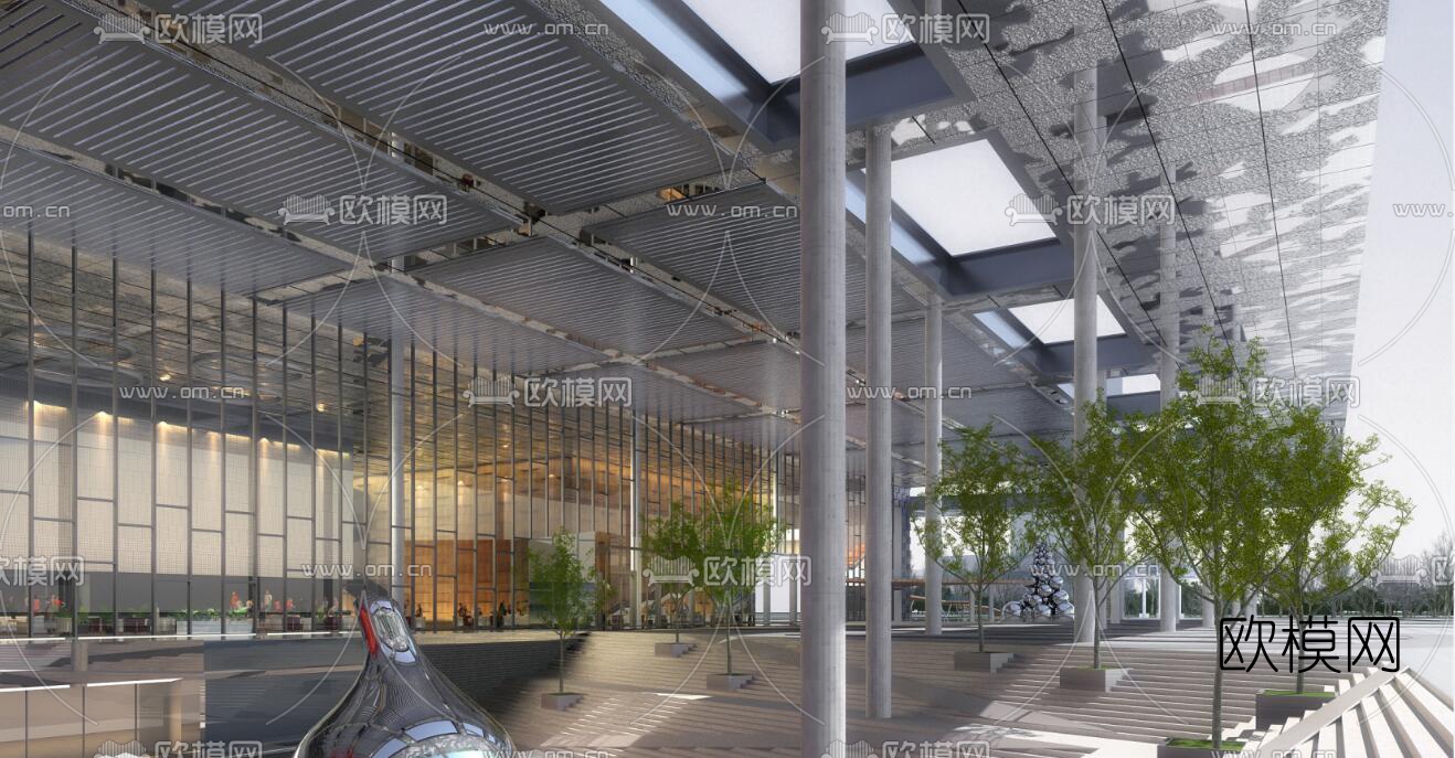 现代科技会馆su模型下载（渲染图1）