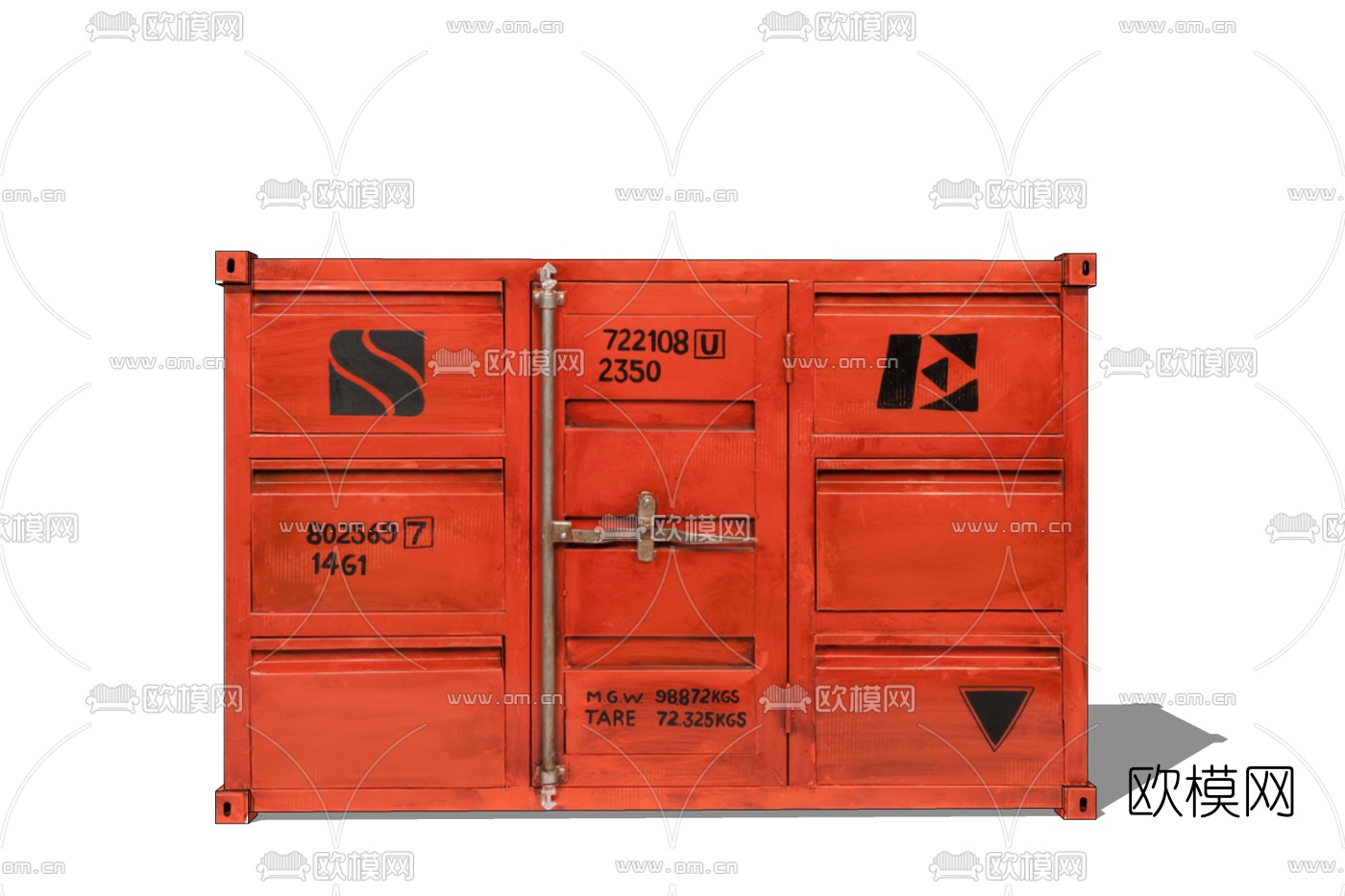 工业风实木边柜免费su模型下载