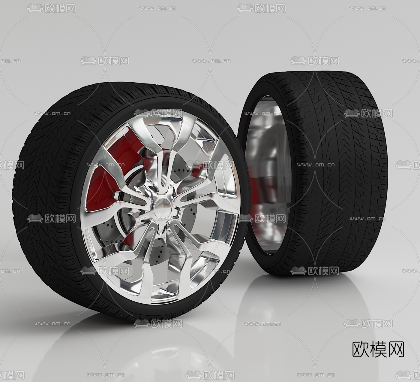 现代汽车轮胎3d模型