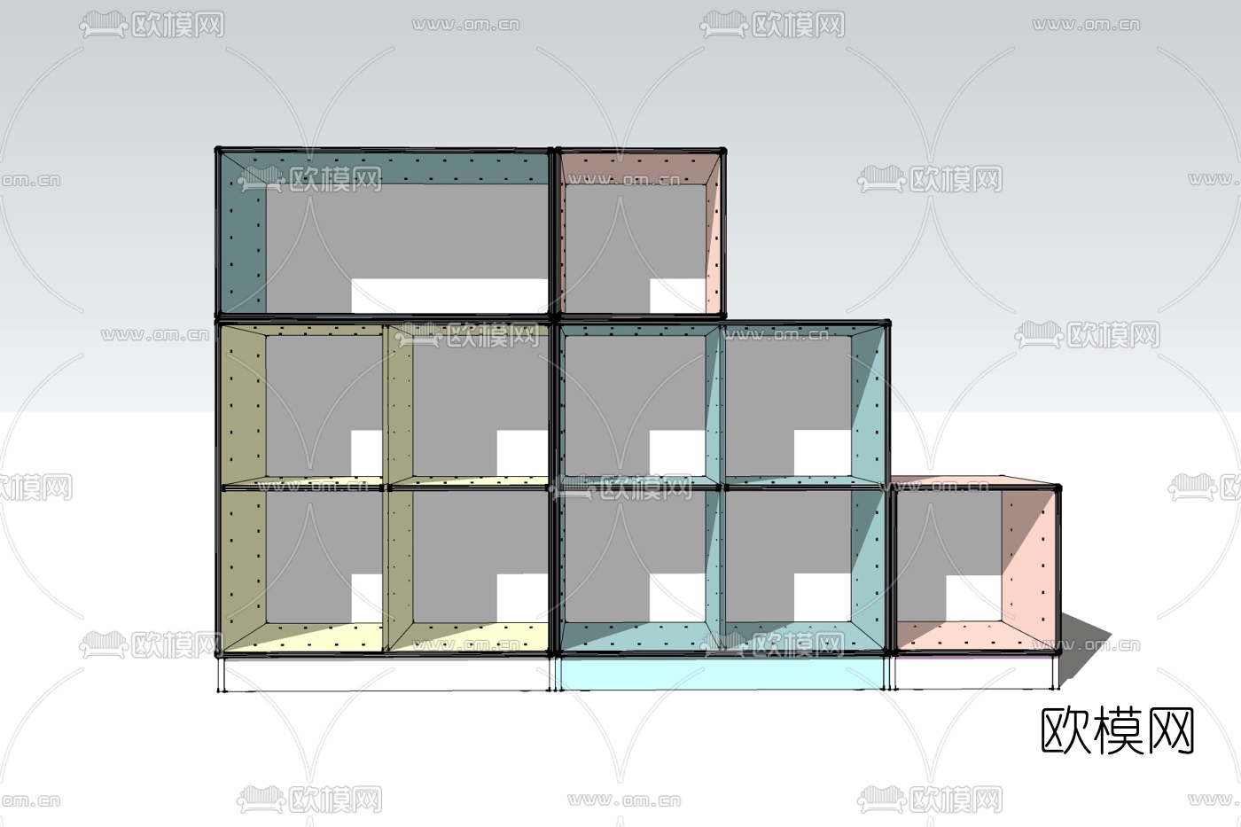 现代装饰架免费su模型下载