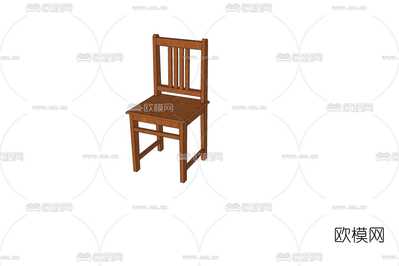 现代实木单椅免费su模型下载