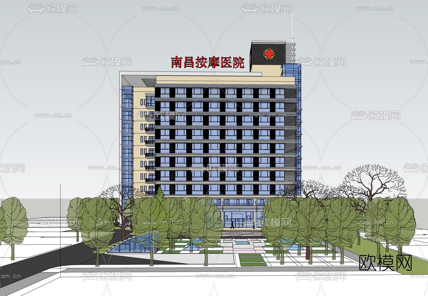 现代按摩医院免费su模型下载