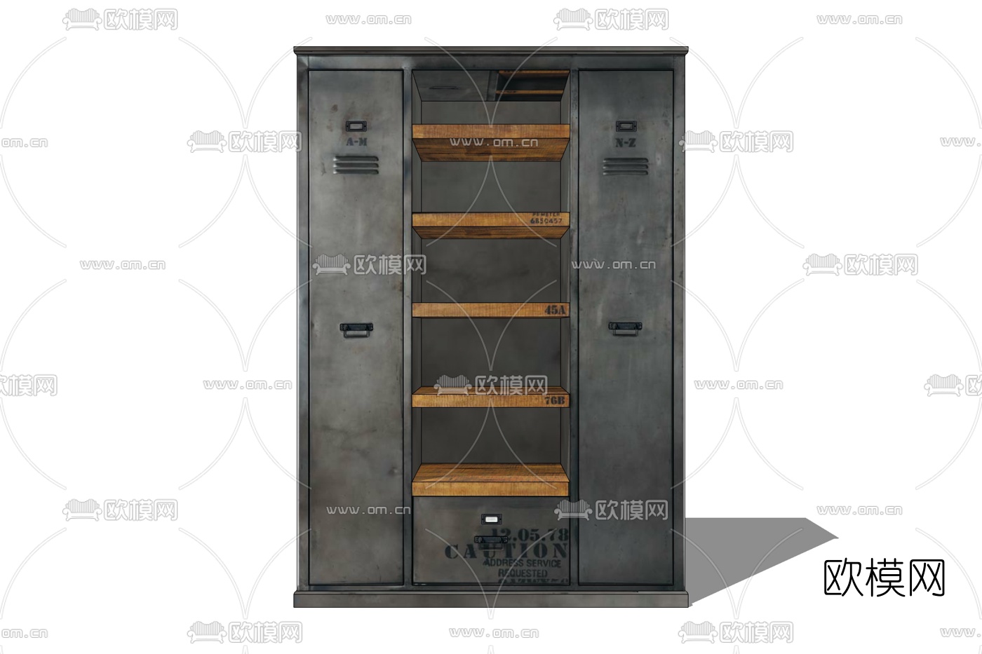 工业风实木边柜免费su模型下载