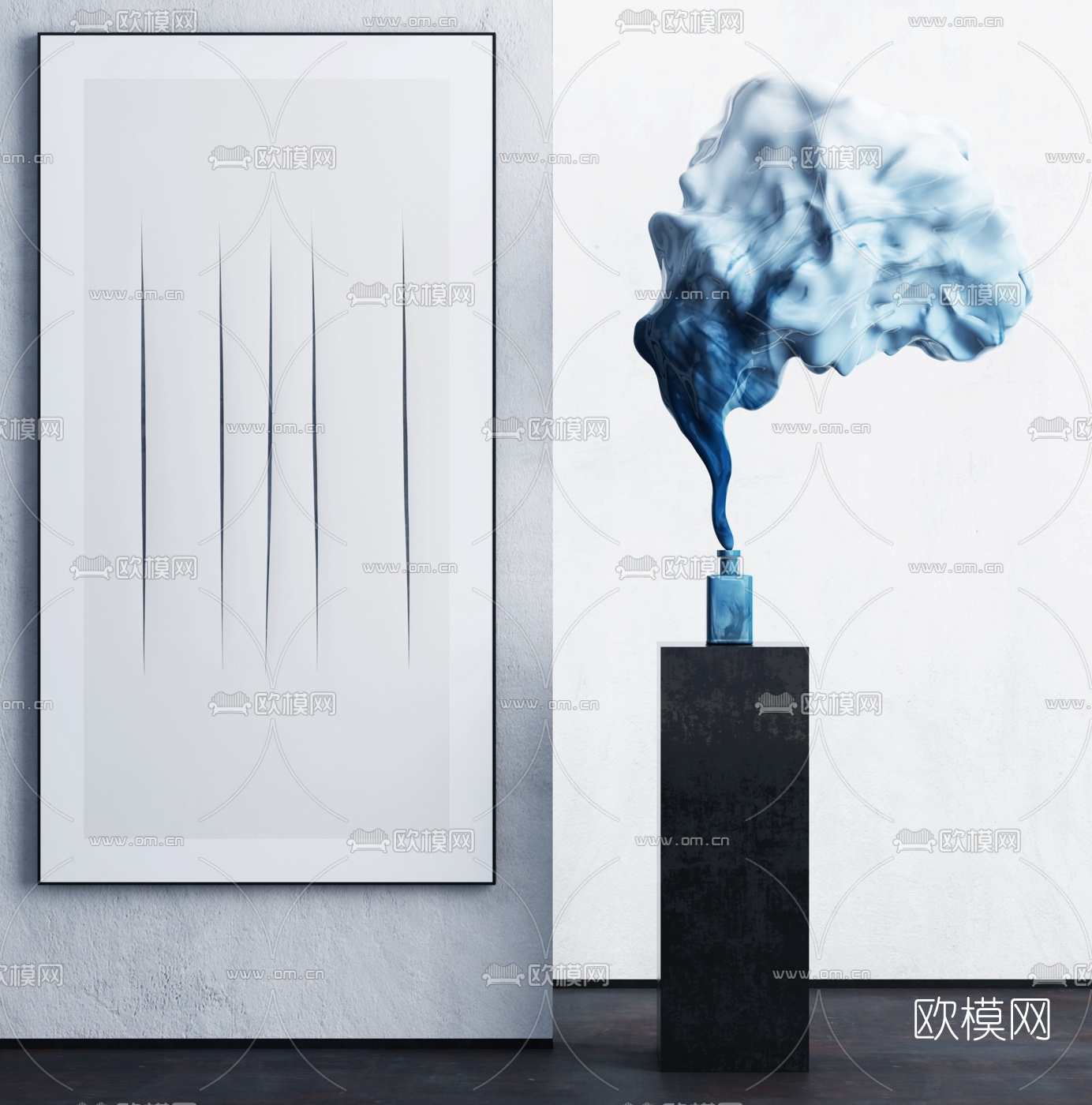 现代艺术品雕塑摆件3d模型下载