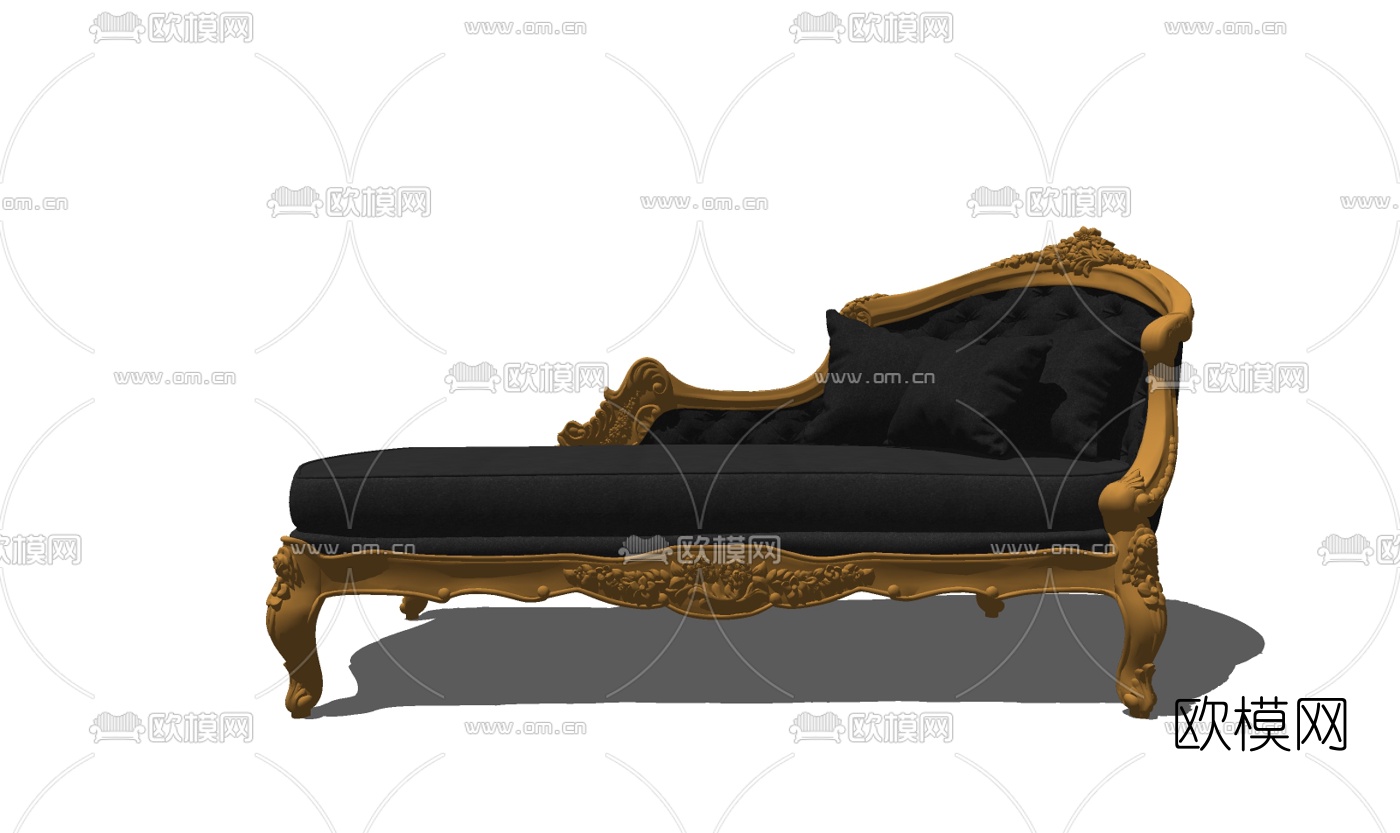 欧式布艺贵妃椅su模型下载