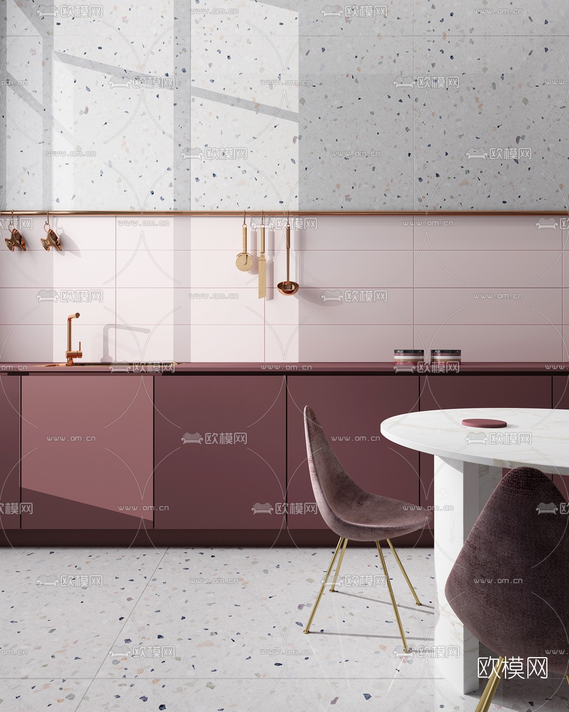 北欧烤漆橱柜3d模型下载