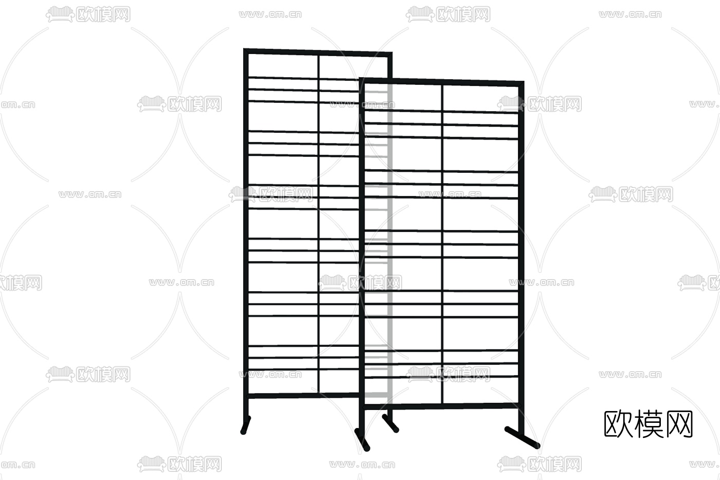 现代铁艺隔断屏风免费su模型下载