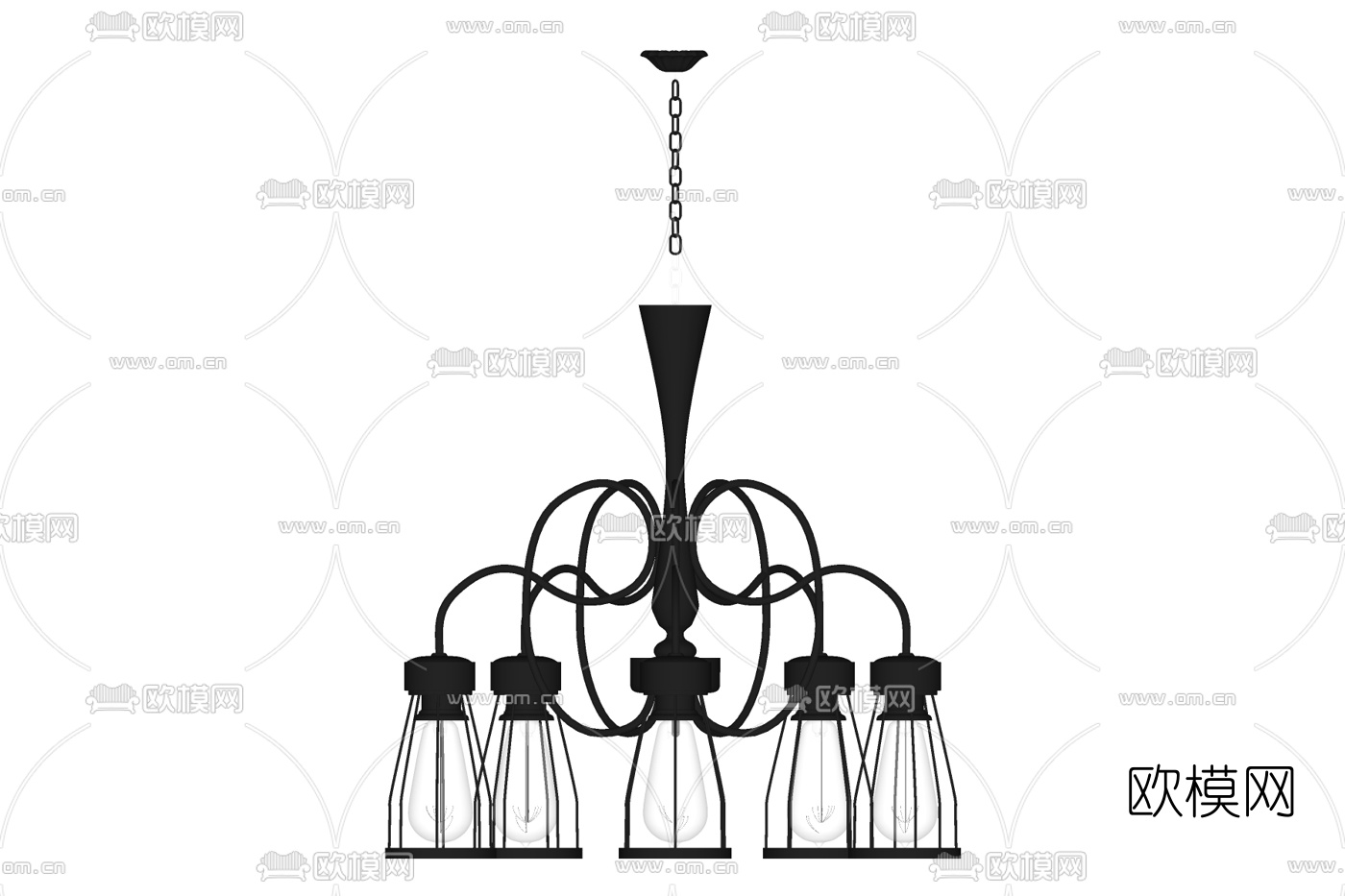 美式吊灯免费su模型下载