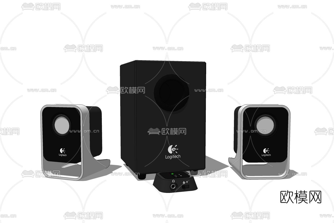 现代小音响组合免费su模型下载