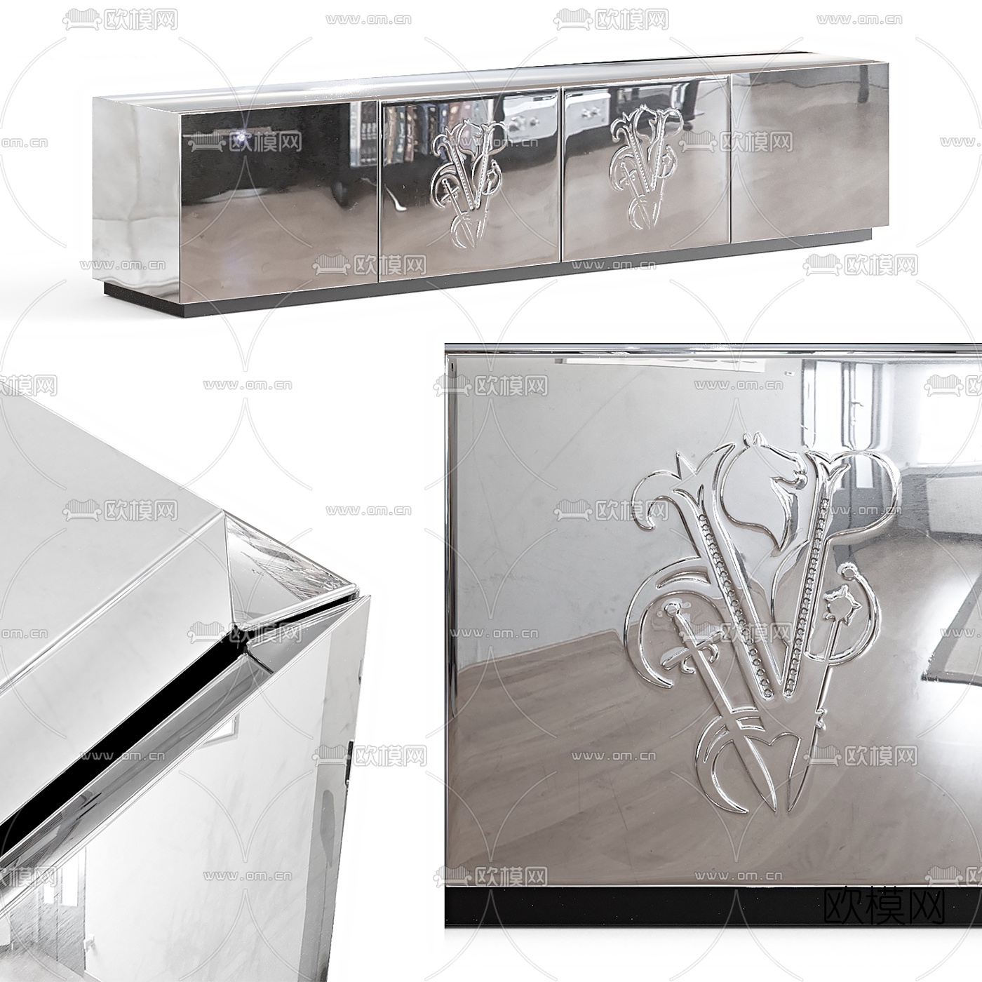 后现代金属电视柜3d模型