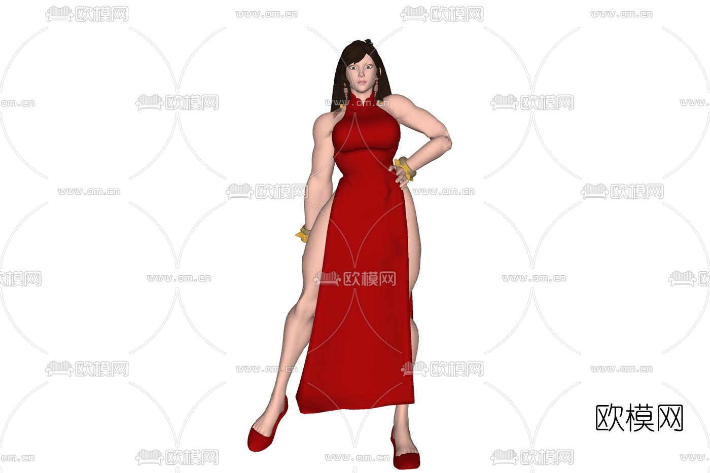 现代站姿女人免费su模型下载