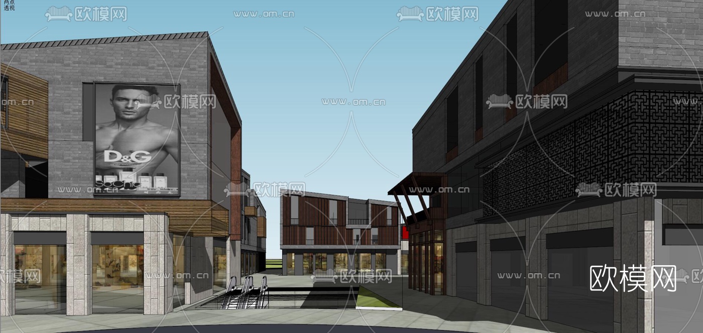 现代商业综合体su模型下载（渲染图10）