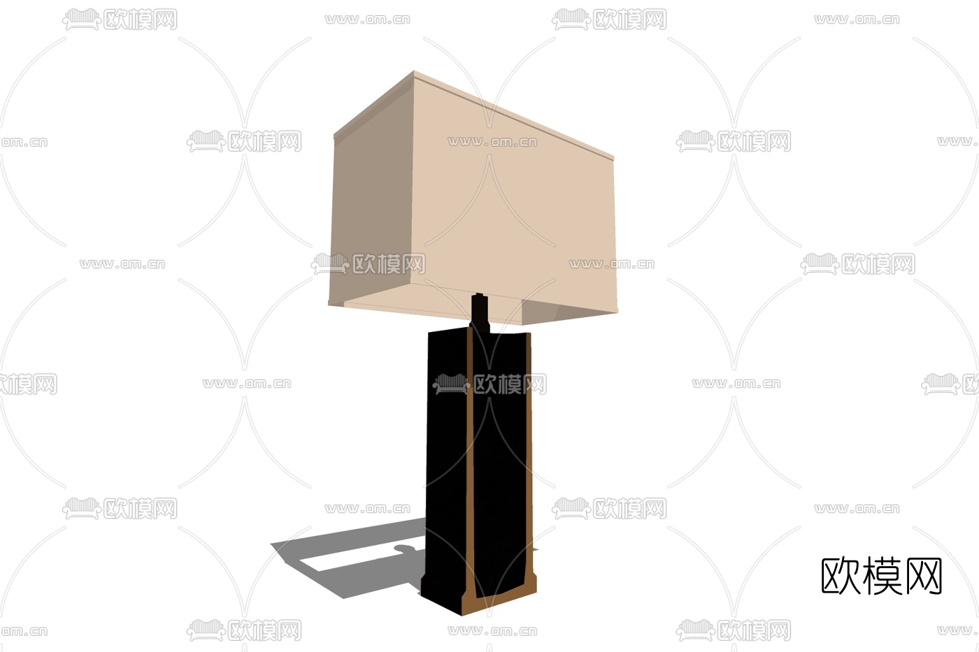 新中式金属台灯免费su模型下载