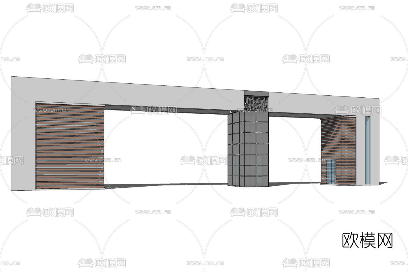现代建筑门头免费su模型下载