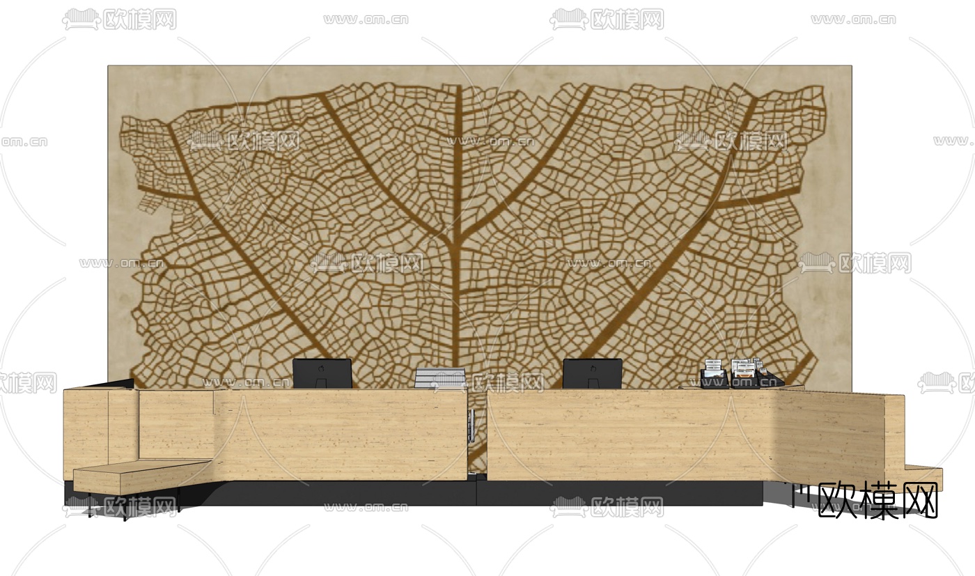 现代服务台接待台su模型下载