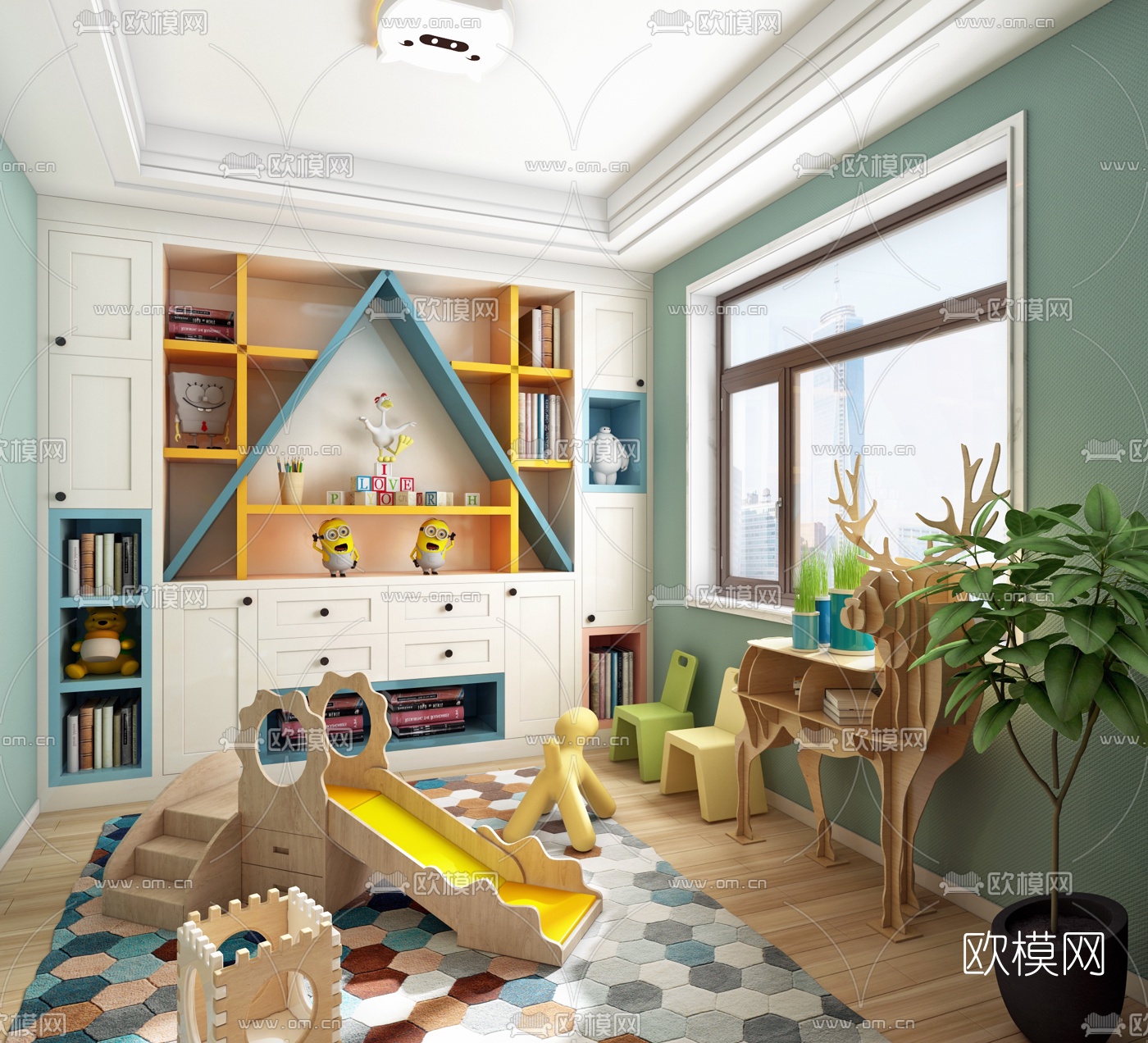 北欧儿童娱乐室3d模型