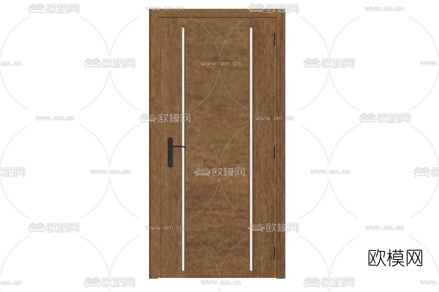 新中式平开门免费su模型下载