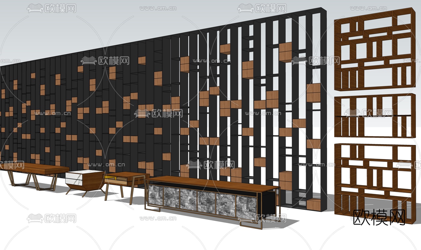 现代展柜货架su模型下载（渲染图3）