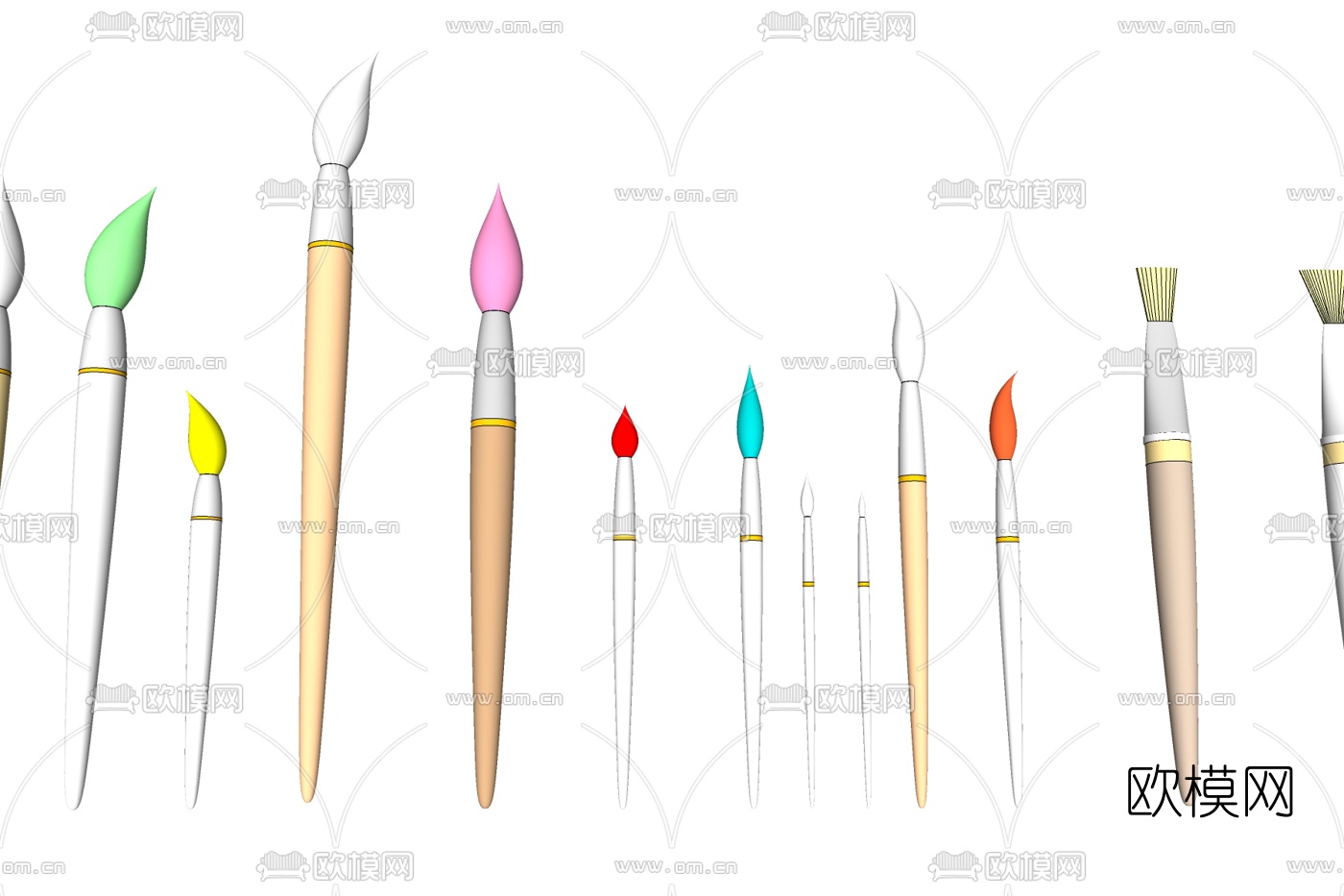 现代画笔免费su模型下载