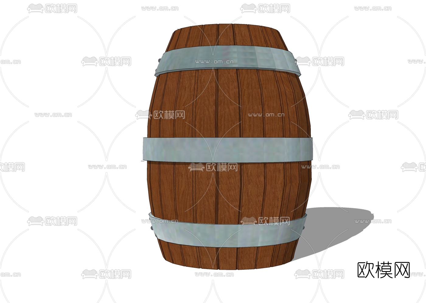 欧式实木酒桶免费su模型下载