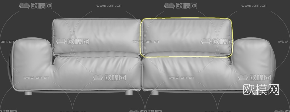 现代皮革双人沙发3d模型下载(渲染图5)