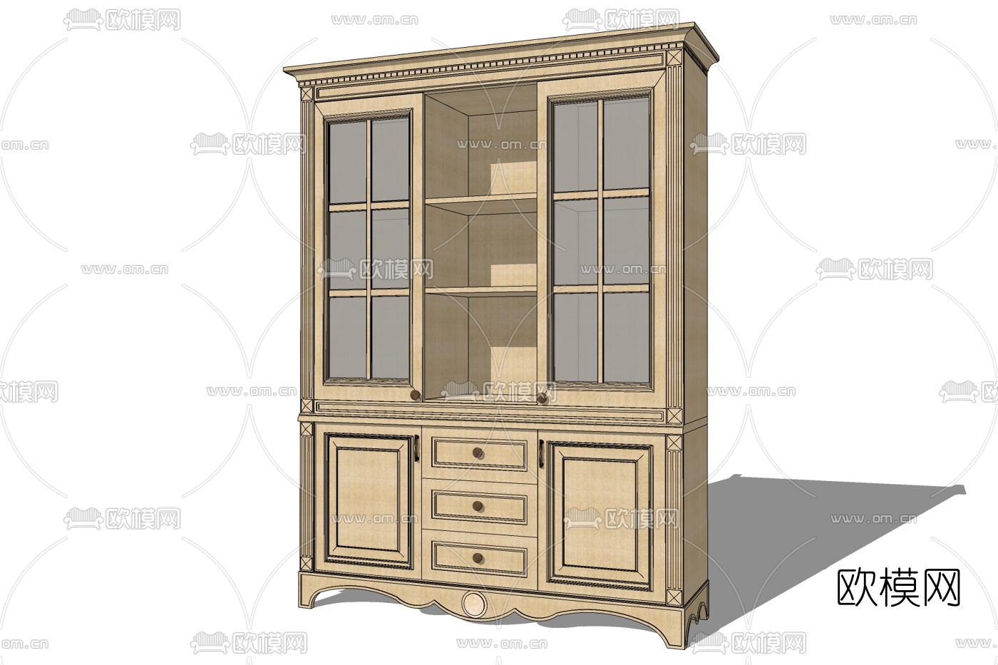 欧式装饰柜免费su模型下载