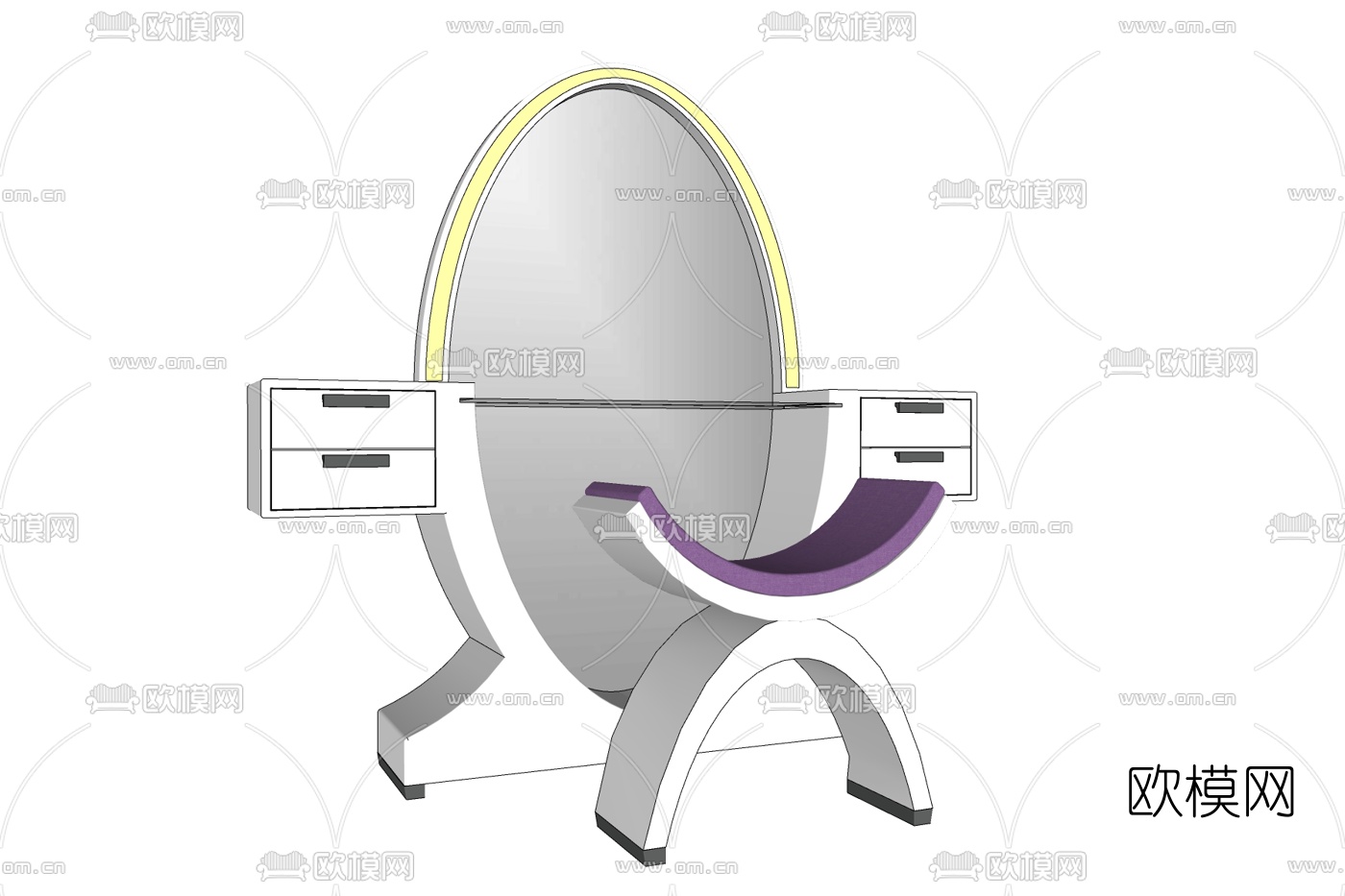 现代创意浴室柜免费su模型下载