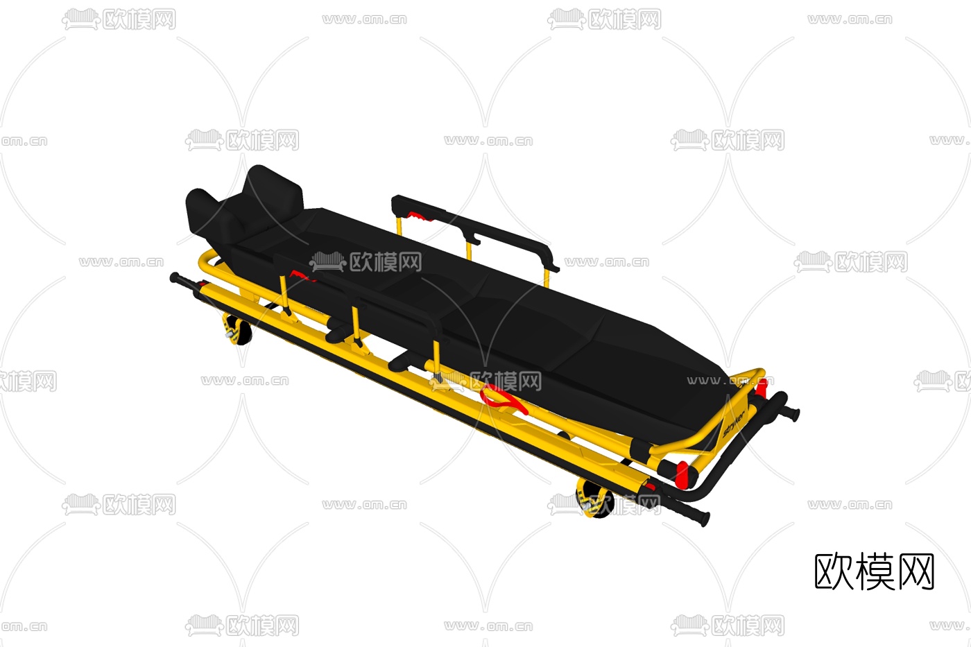 现代救护医疗床免费su模型下载