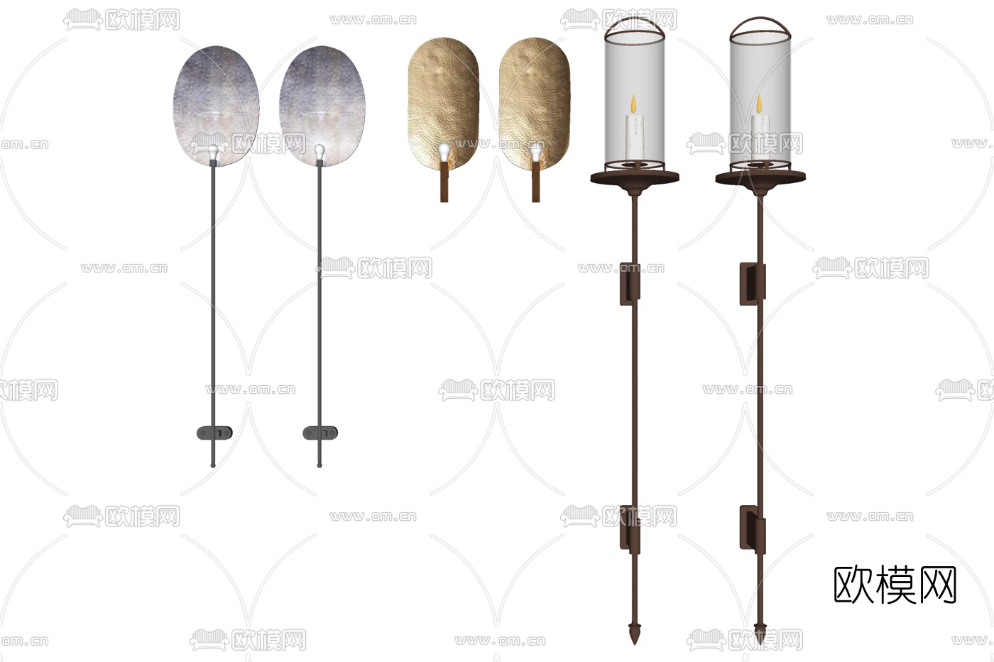 现代金属壁灯免费su模型下载