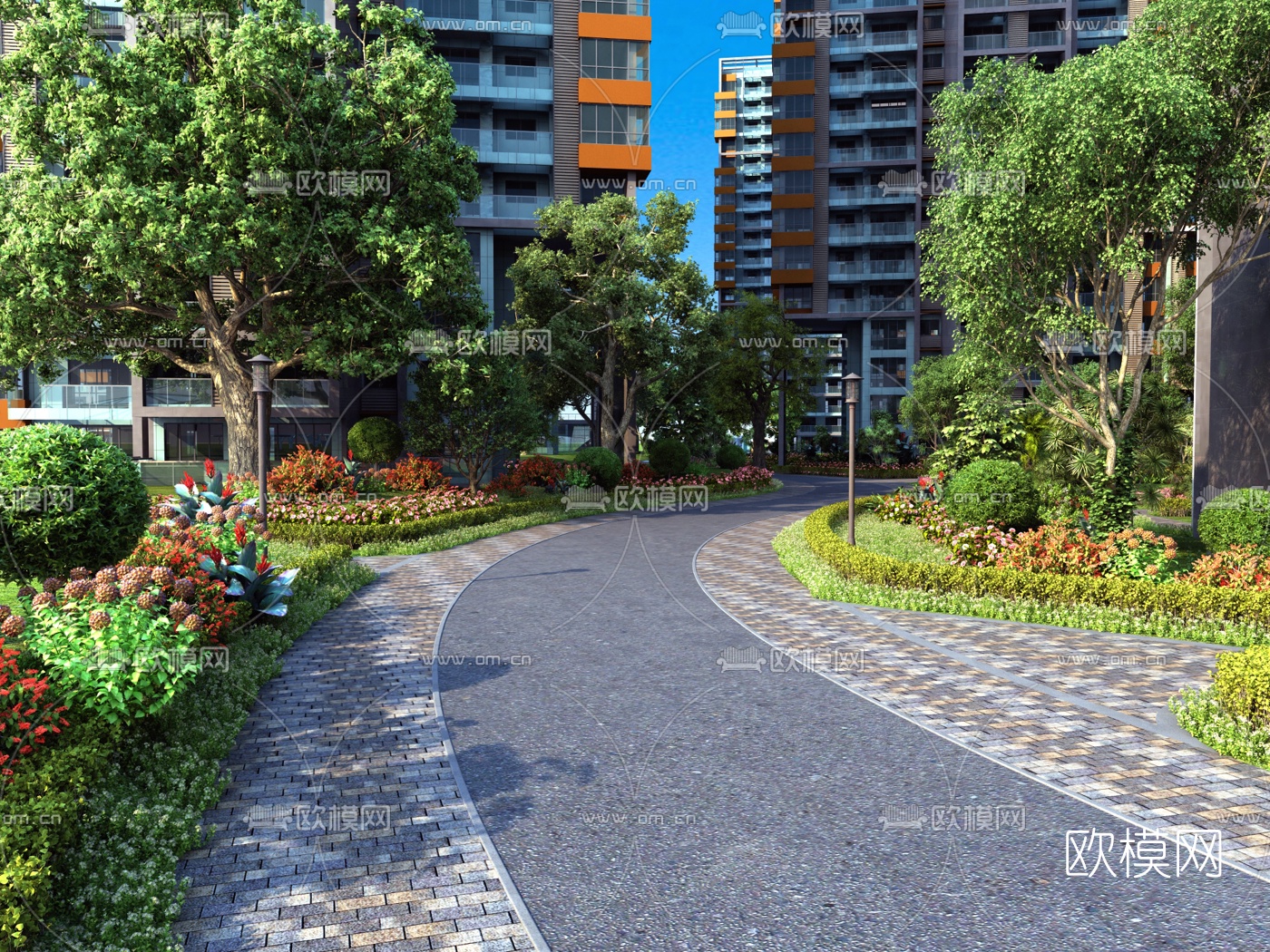 现代住宅园林景观3d模型
