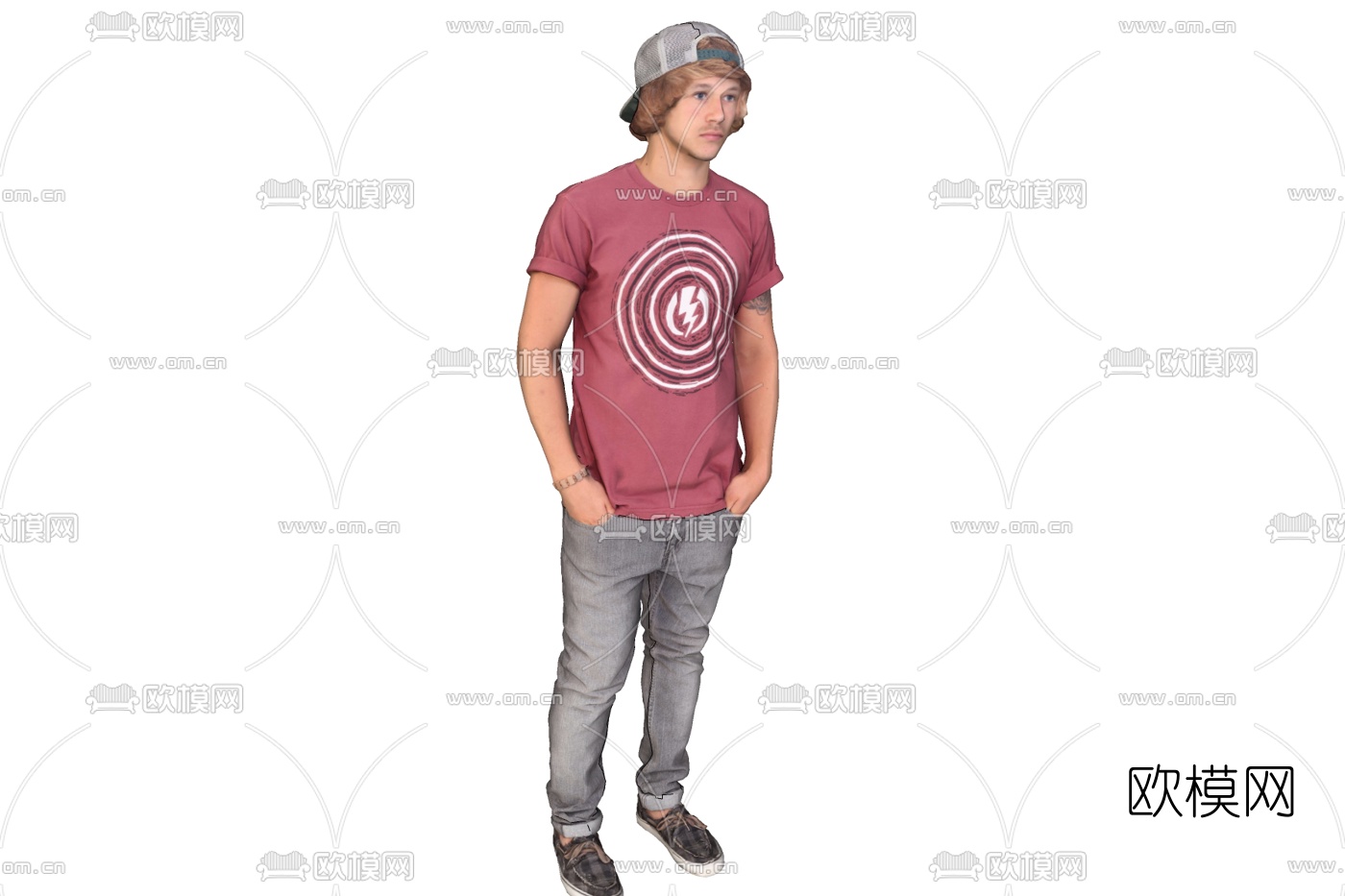 现代站姿男性免费su模型下载