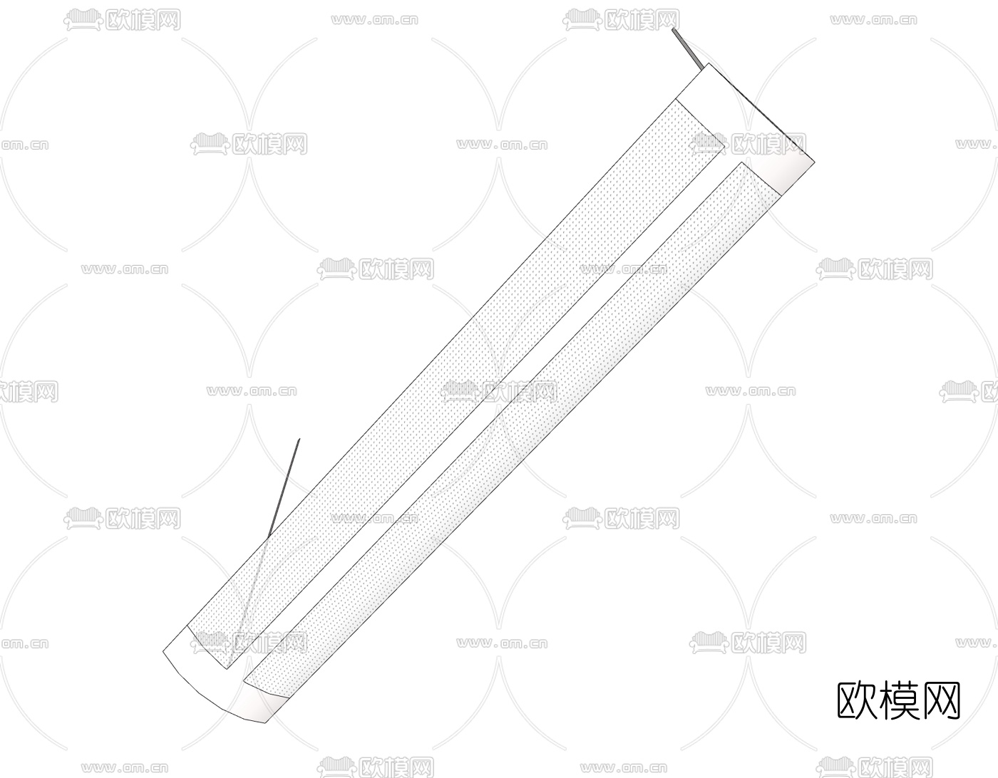 现代办公条形灯免费su模型