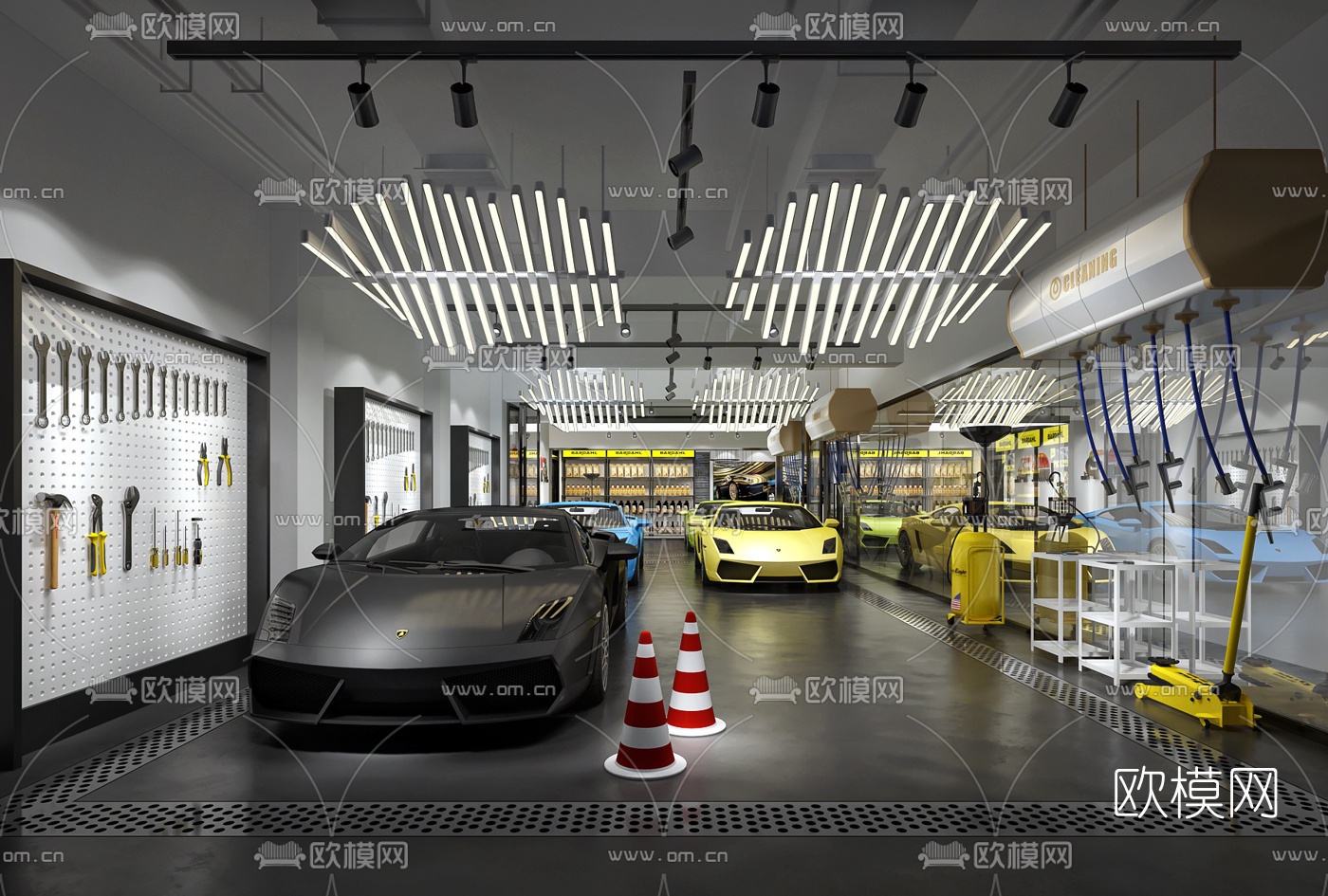现代汽车美容店3d模型