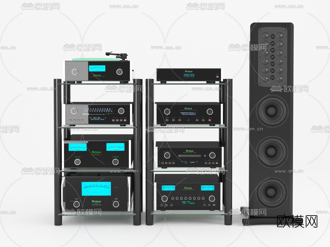 现代音响录播设备3d模型下载
