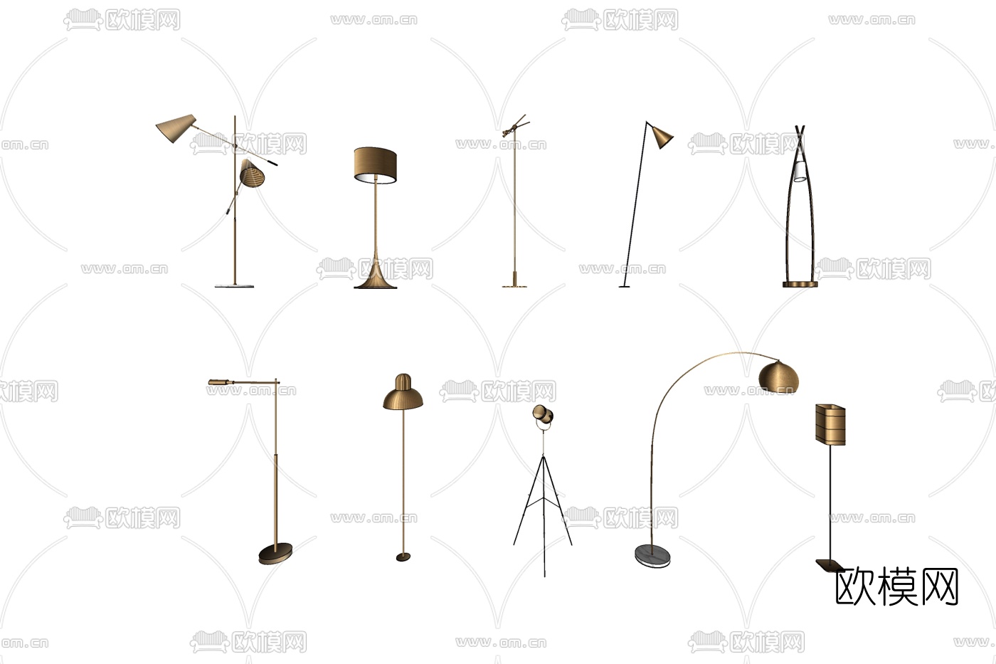 现代轻奢落地灯免费su模型下载
