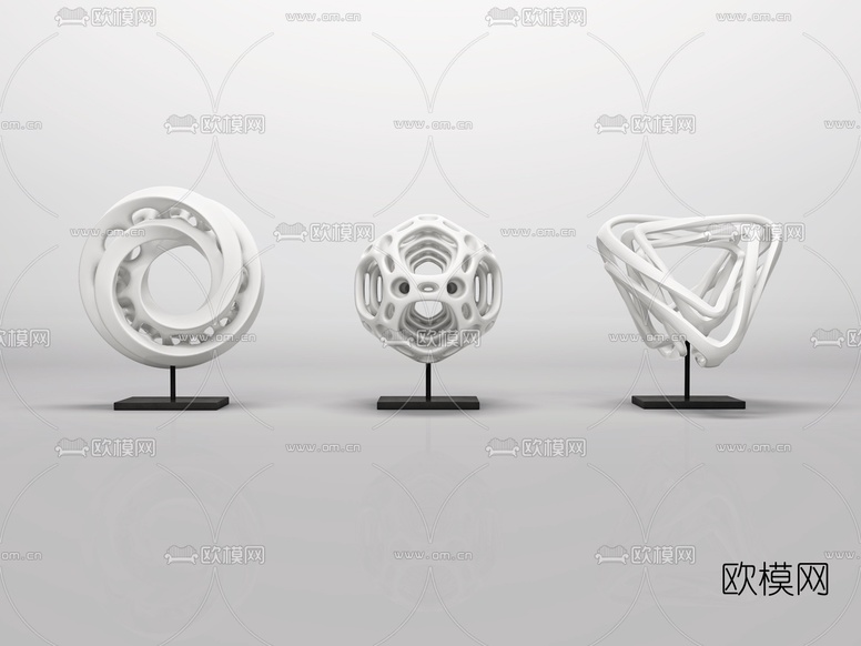现代极简个性雕塑3d模型下载(渲染图1)