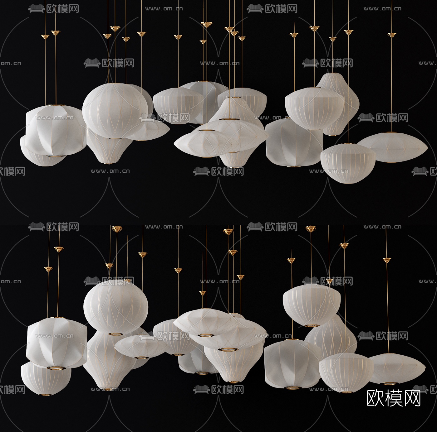 现代灯笼装饰灯3d模型