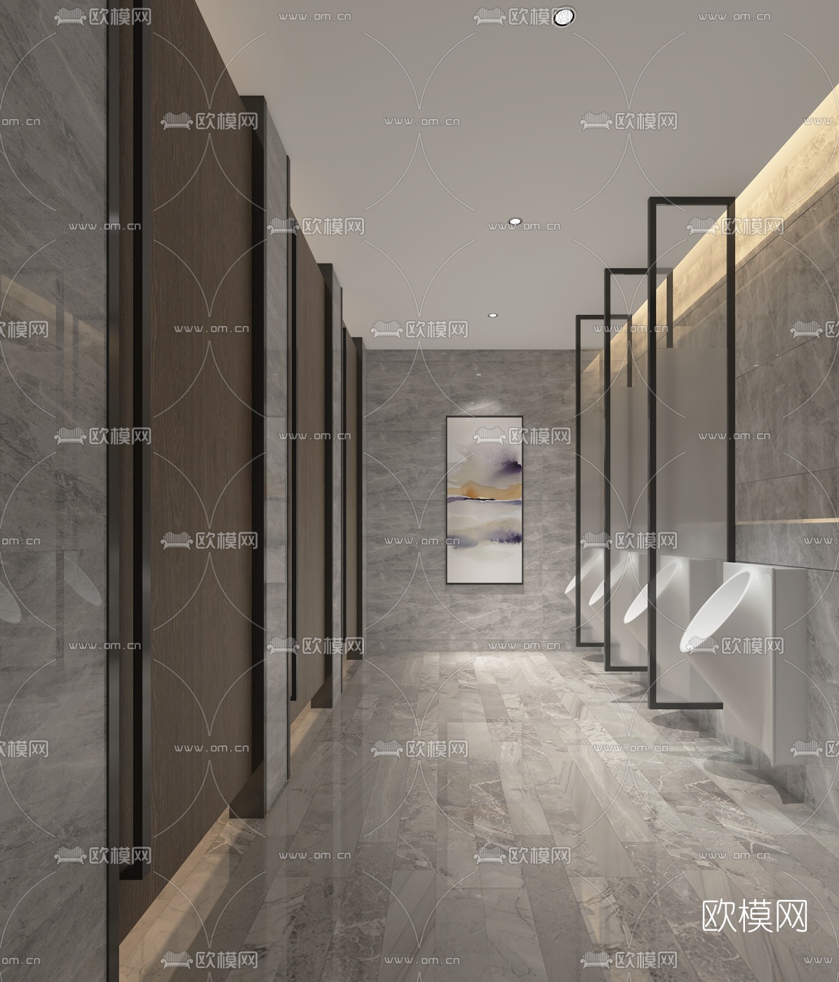 现代公用卫生间免费3d模型下载