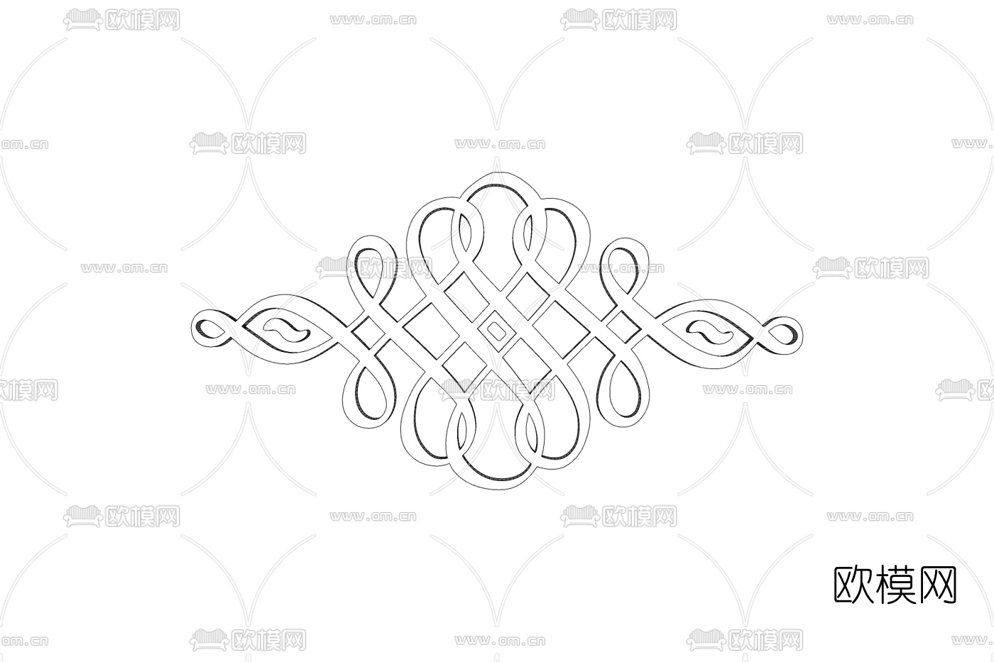 现代雕花免费su模型下载