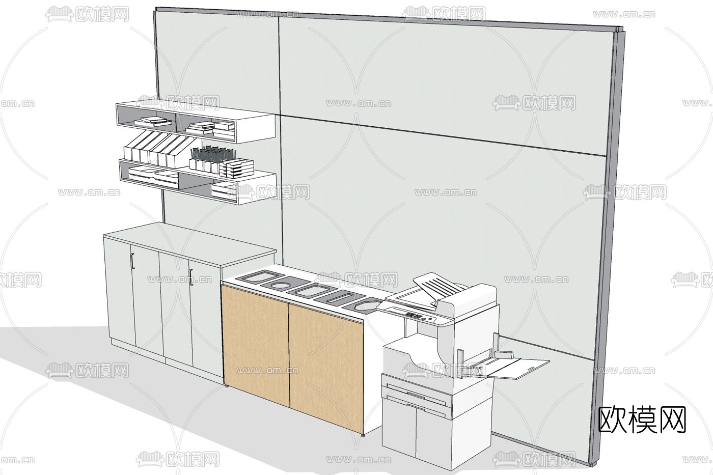 现代茶水间免费su模型下载